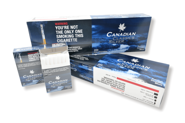 Canadian Classics Silver Carton with Displayed Packs