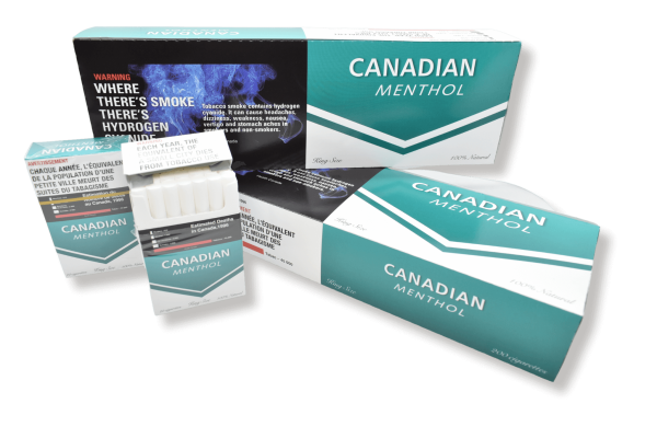 Canadian Menthol Carton and Displayed Packs